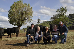 Nick Keatinge, Jessica and Shauna Graham, Poppy Nation, Andrew Keatinge at Bongongo Angus Sale 2013